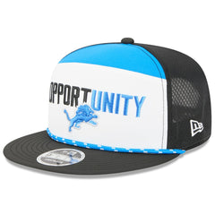 Detroit Lions New Era 2025 Inspire Change Split Panel 9FIFTY Snapback Hat - White/Black - NFL