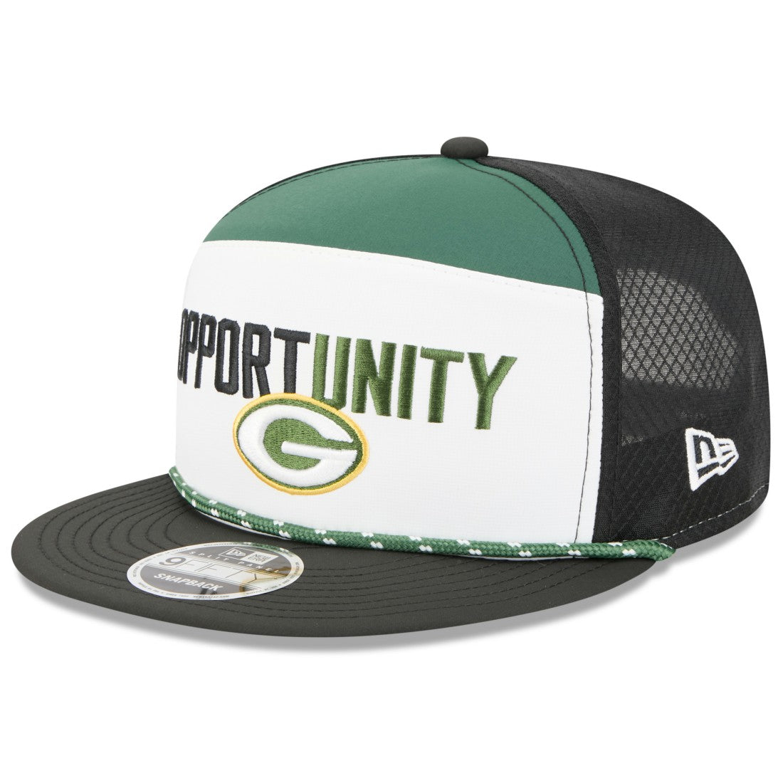 Green Bay Packers New Era 2025 Inspire Change Split Panel 9FIFTY Snapback Hat - White/Black - NFL