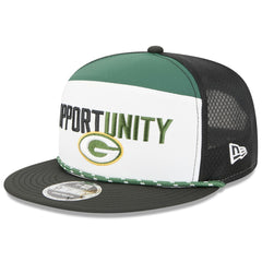 Green Bay Packers New Era 2025 Inspire Change Split Panel 9FIFTY Snapback Hat - White/Black - NFL