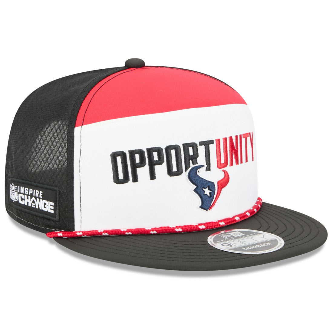 Houston Texans New Era 2025 Inspire Change Split Panel 9FIFTY Snapback Hat - White/Black - NFL