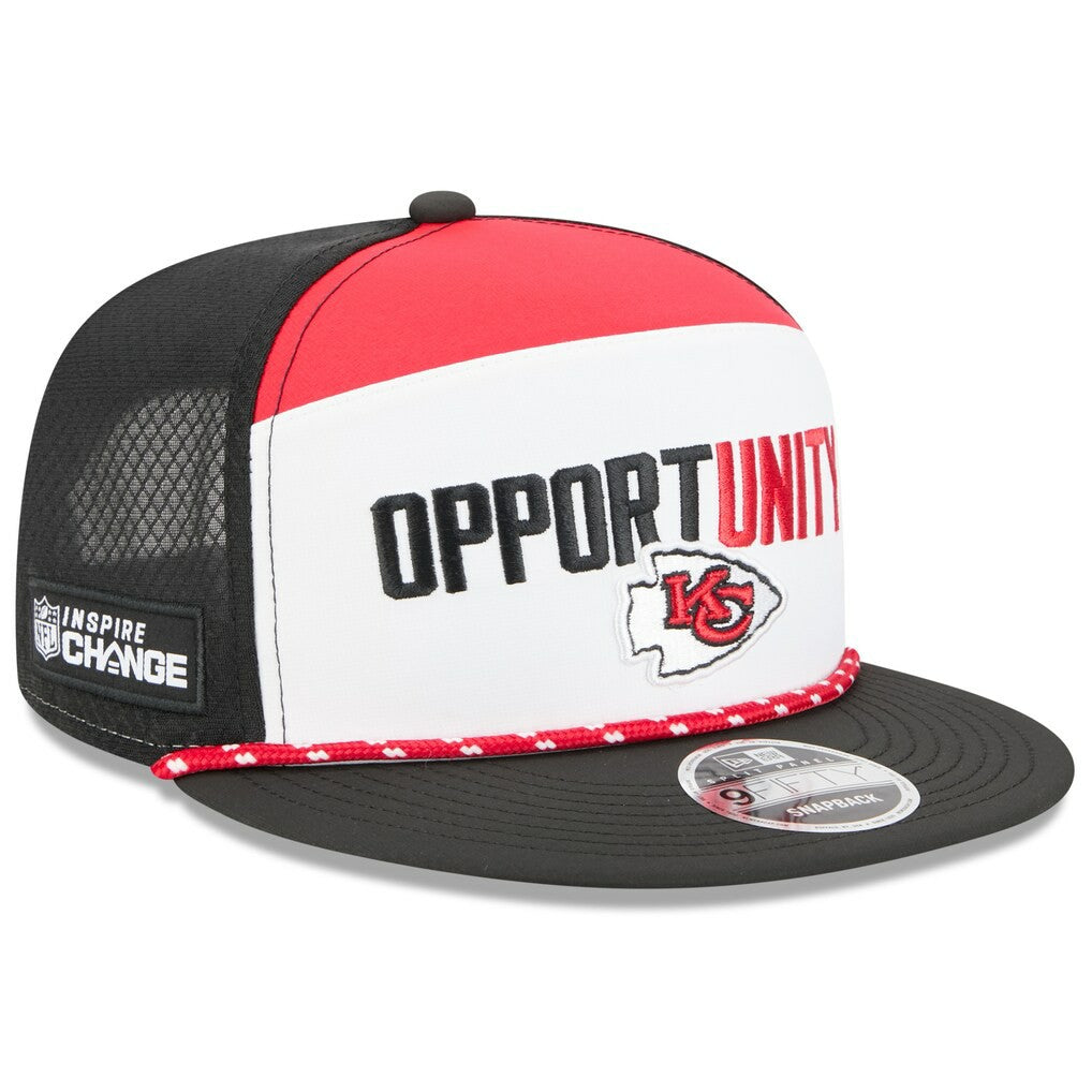 Kansas City Chiefs New Era 2025 Inspire Change Split Panel 9FIFTY Snapback Hat - White/Black - NFL