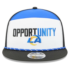 Los Angeles Rams New Era 2025 Inspire Change Split Panel 9FIFTY Snapback Hat - White/Black - NFL