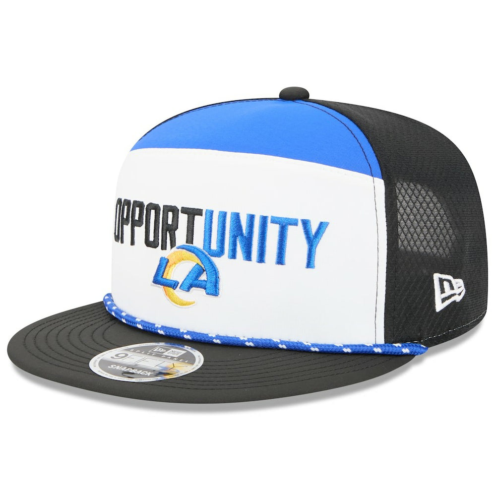 Los Angeles Rams New Era 2025 Inspire Change Split Panel 9FIFTY Snapback Hat - White/Black - NFL