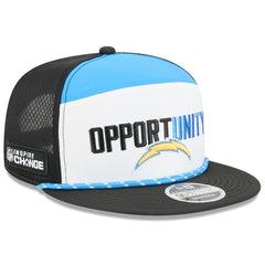 Los Angeles Chargers New Era 2025 Inspire Change Split Panel 9FIFTY Snapback Hat - White/Black - NFL