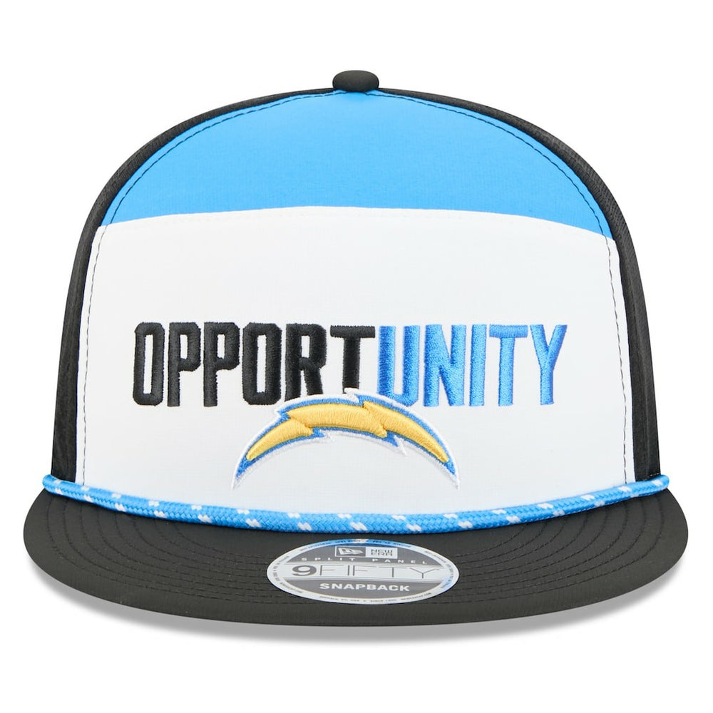 Los Angeles Chargers New Era 2025 Inspire Change Split Panel 9FIFTY Snapback Hat - White/Black - NFL
