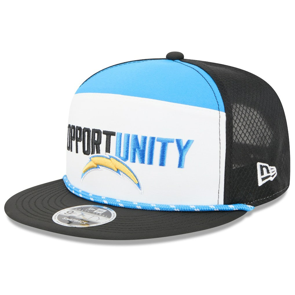 Los Angeles Chargers New Era 2025 Inspire Change Split Panel 9FIFTY Snapback Hat - White/Black - NFL
