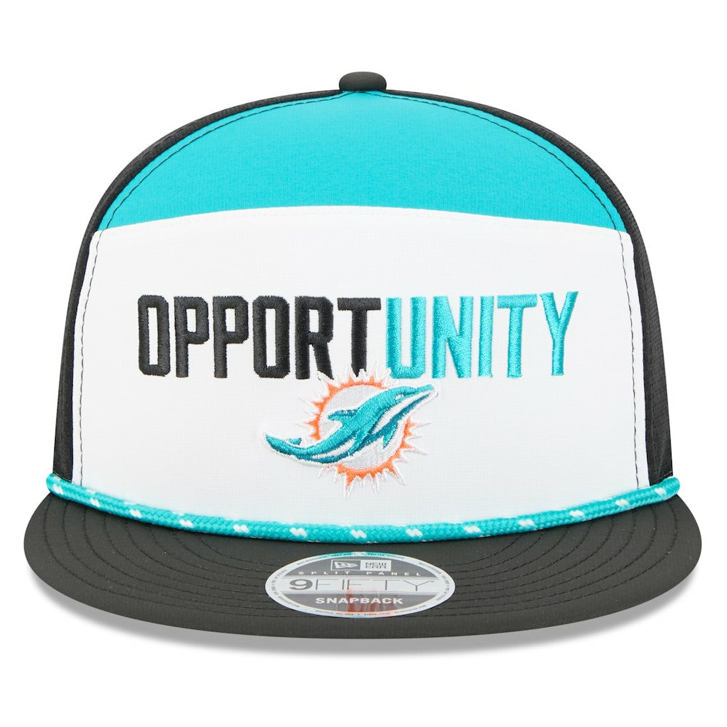 Miami Dolphins New Era 2025 Inspire Change Split Panel 9FIFTY Snapback Hat - White/Black - NFL
