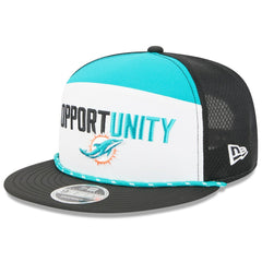 Miami Dolphins New Era 2025 Inspire Change Split Panel 9FIFTY Snapback Hat - White/Black - NFL