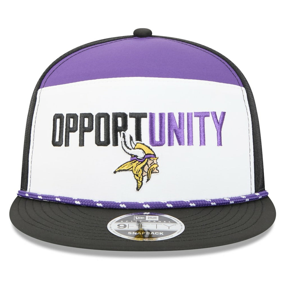 Minnesota Vikings New Era 2025 Inspire Change Split Panel 9FIFTY Snapback Hat - White/Black - NFL