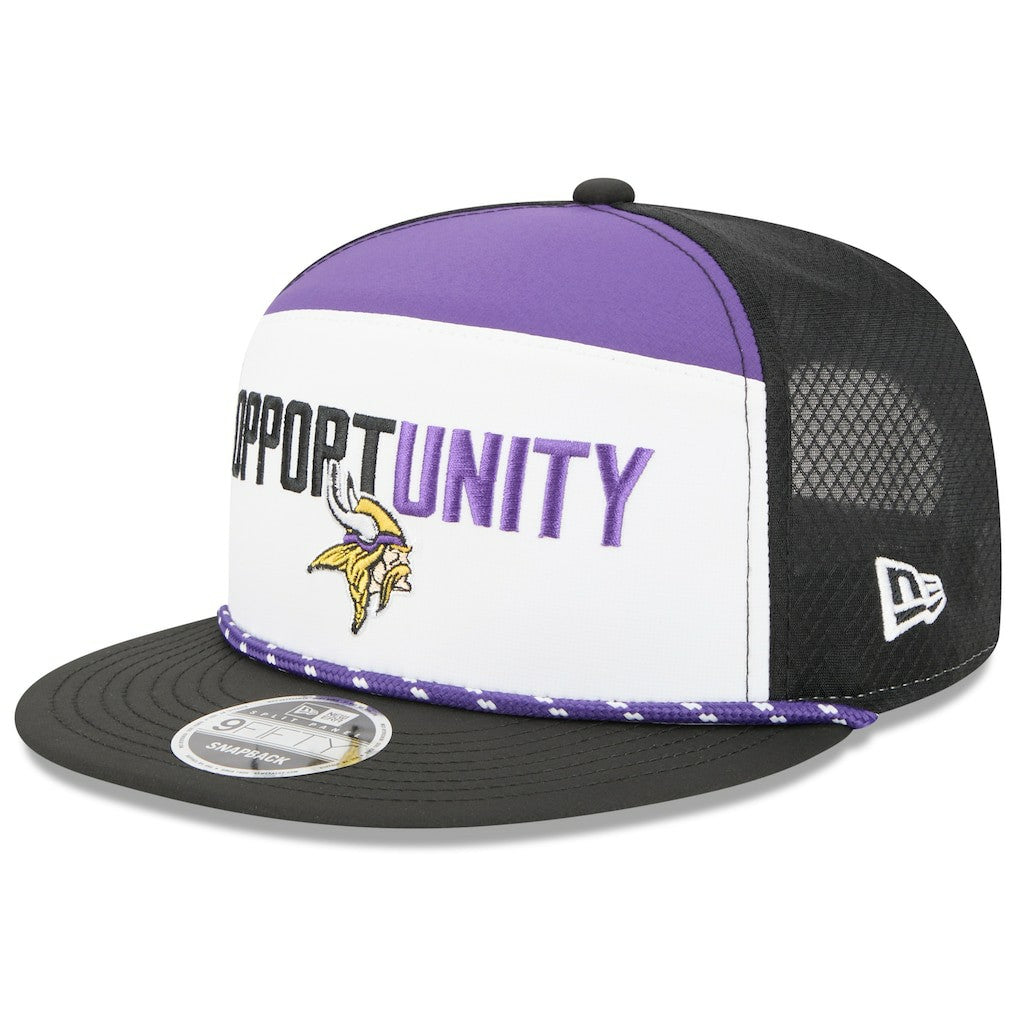 Minnesota Vikings New Era 2025 Inspire Change Split Panel 9FIFTY Snapback Hat - White/Black - NFL