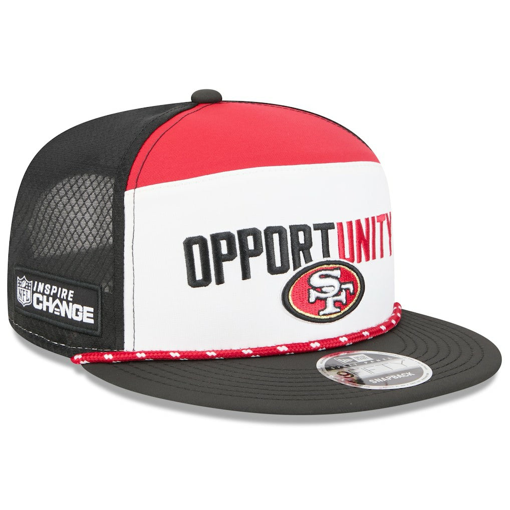 San Francisco 49ers New Era 2025 Inspire Change Split Panel 9FIFTY Snapback Hat - White/Black - NFL