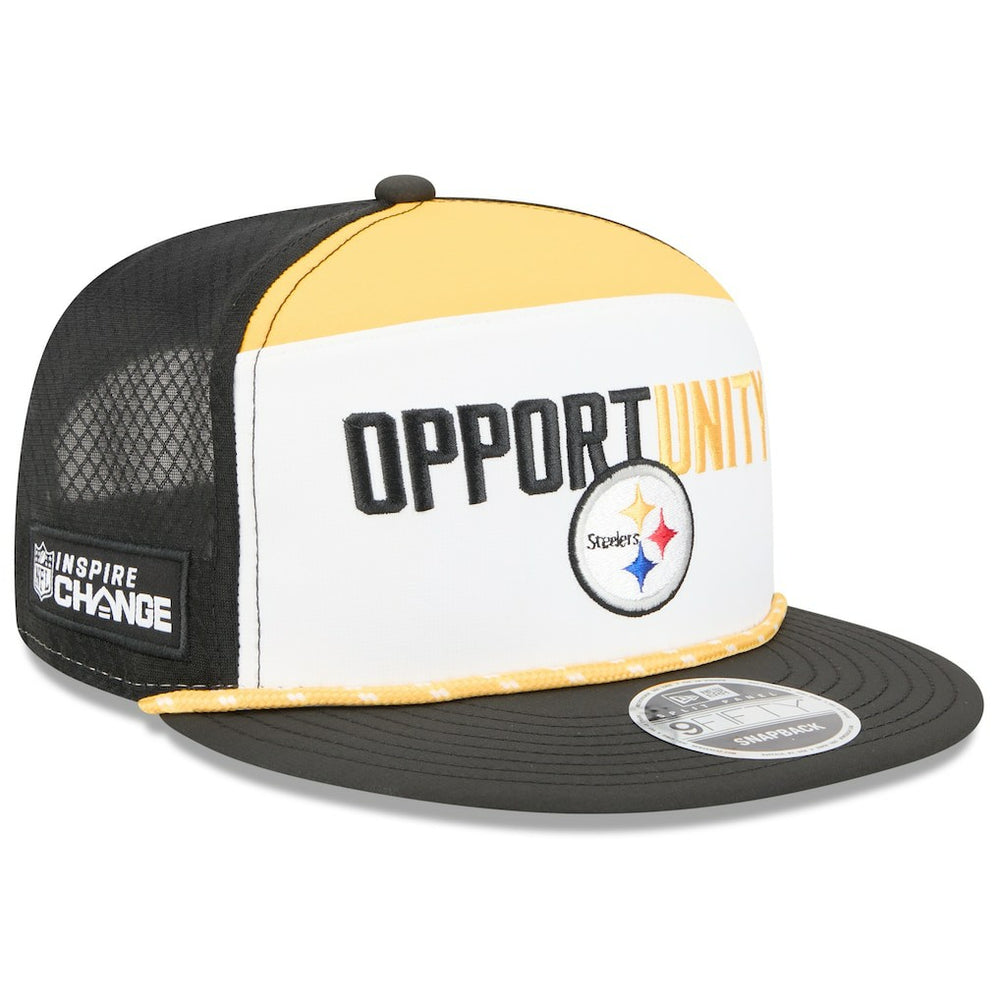 Pittsburgh Steelers New Era 2025 Inspire Change Split Panel 9FIFTY Snapback Hat - White/Black - NFL
