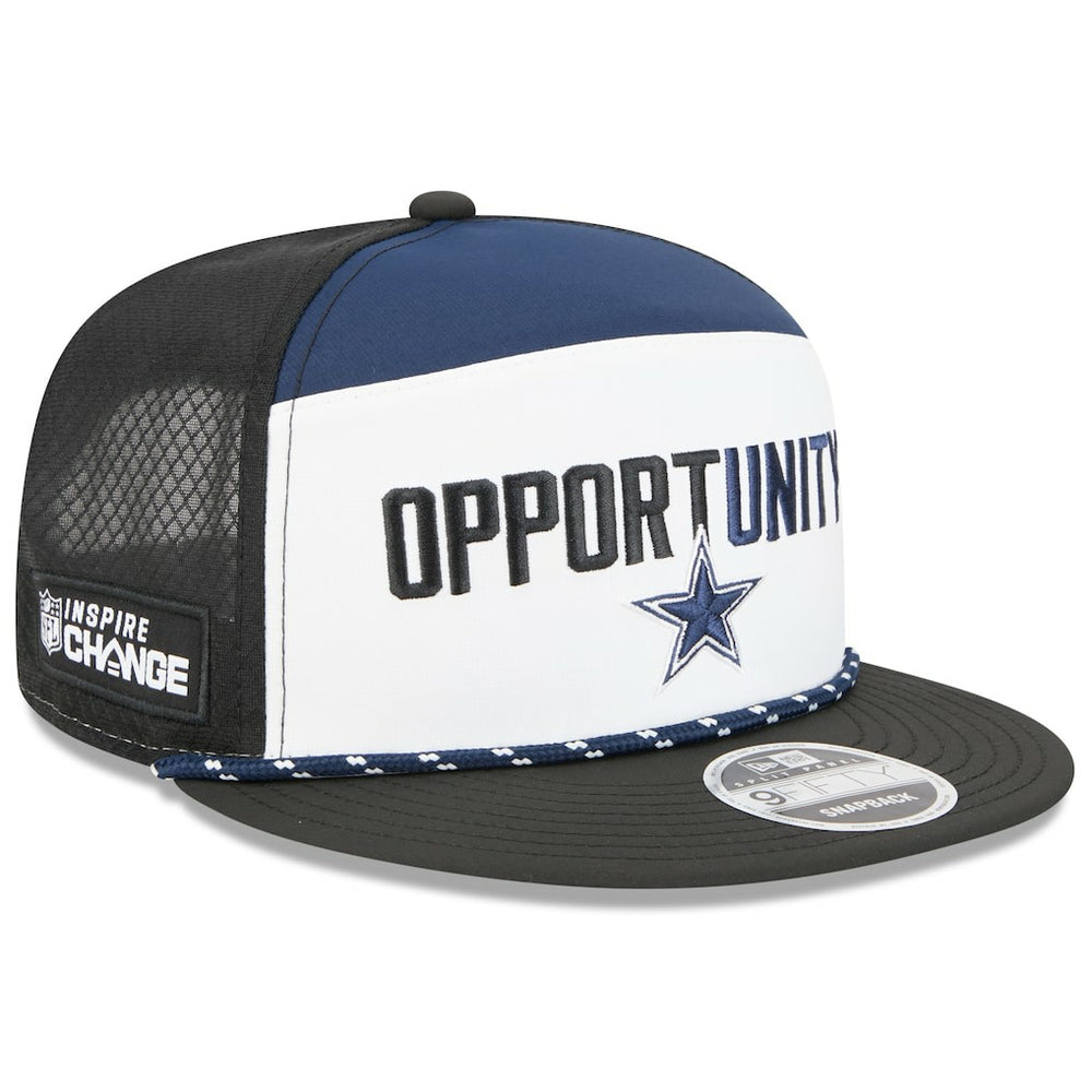 Dallas Cowboys New Era 2025 Inspire Change Split Panel 9FIFTY Snapback Hat - White/Black - NFL