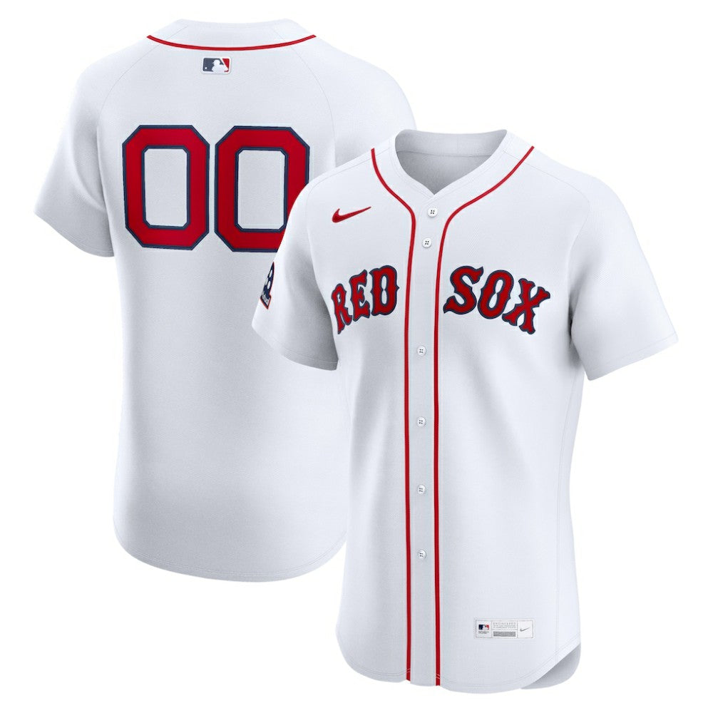 Boston Red Sox Nike Home Elite Sponsor Patch Custom Jersey for sale