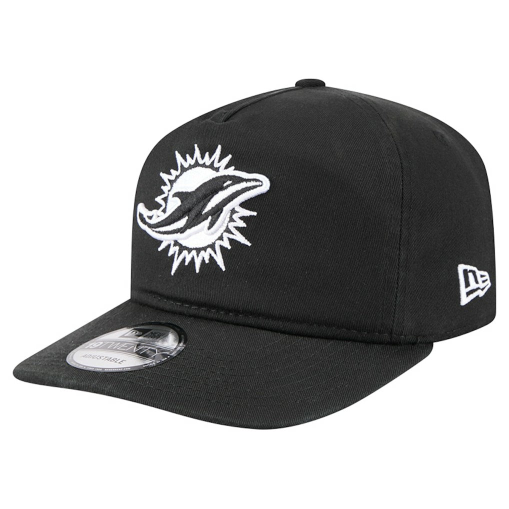 Miami Dolphins New Era 19TWENTY Adjustable Hat - Black/White - NFL