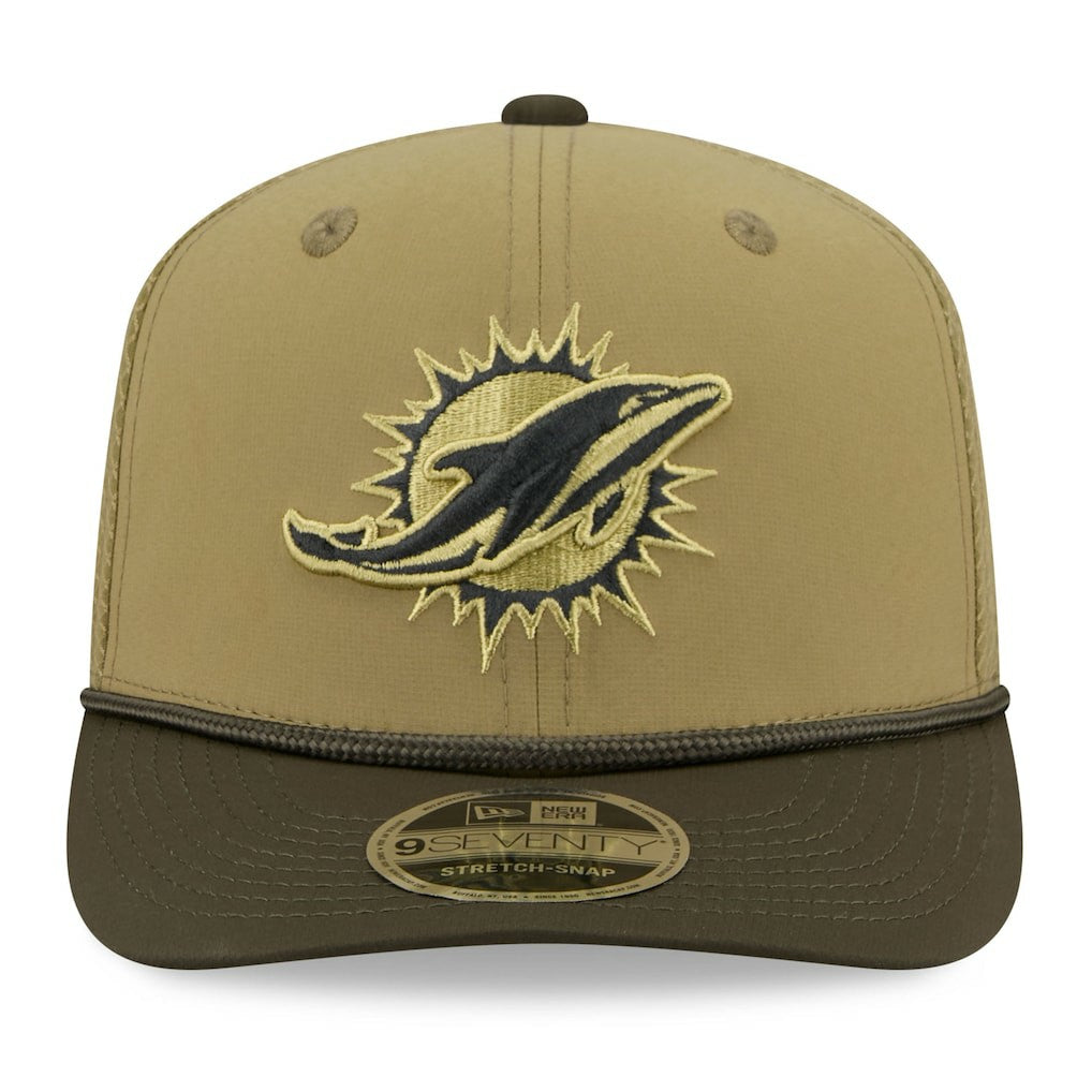 Miami Dolphins New Era 2025 Salute to Service 9SEVENTY Adjustable Hat - Green - NFL