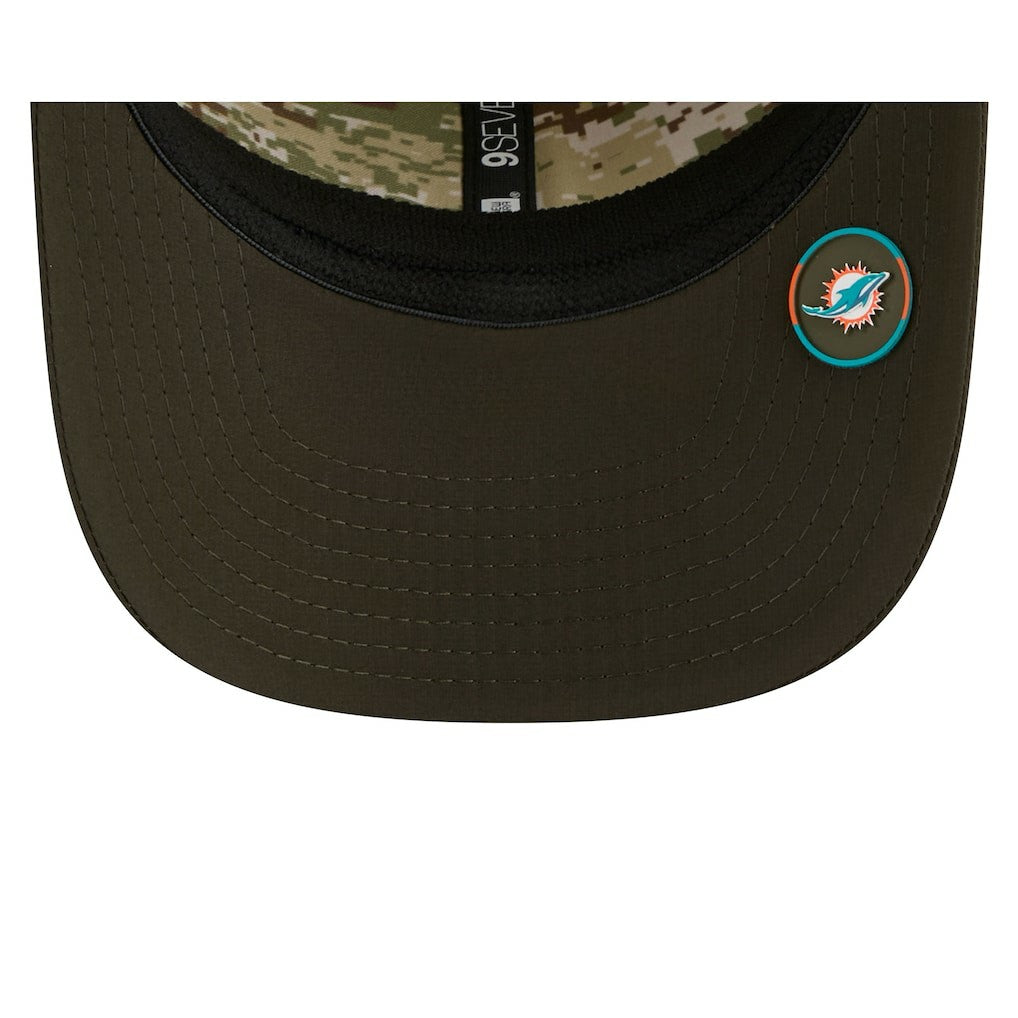 Miami Dolphins New Era 2025 Salute to Service 9SEVENTY Adjustable Hat - Green - NFL