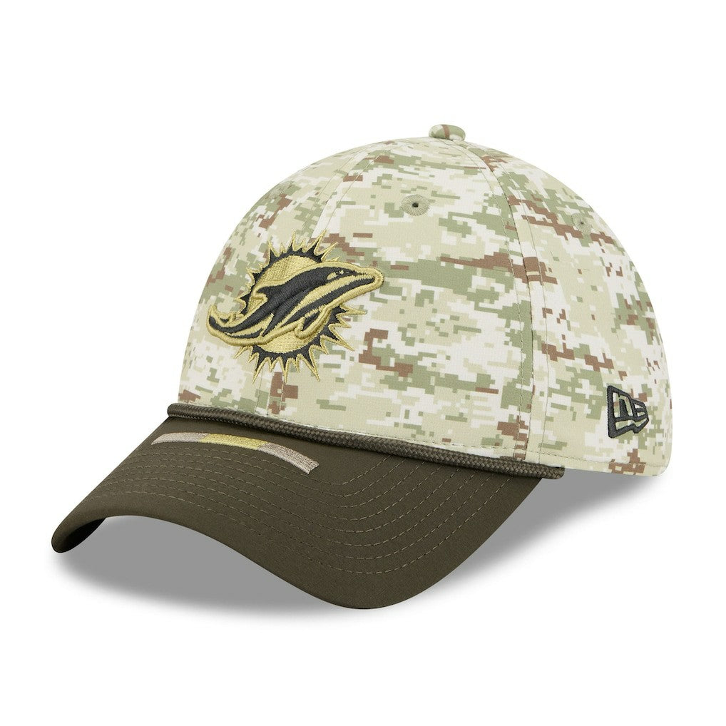 Miami Dolphins New Era 2025 Salute to Service 39THIRTY Flex Hat - Camo - NFL