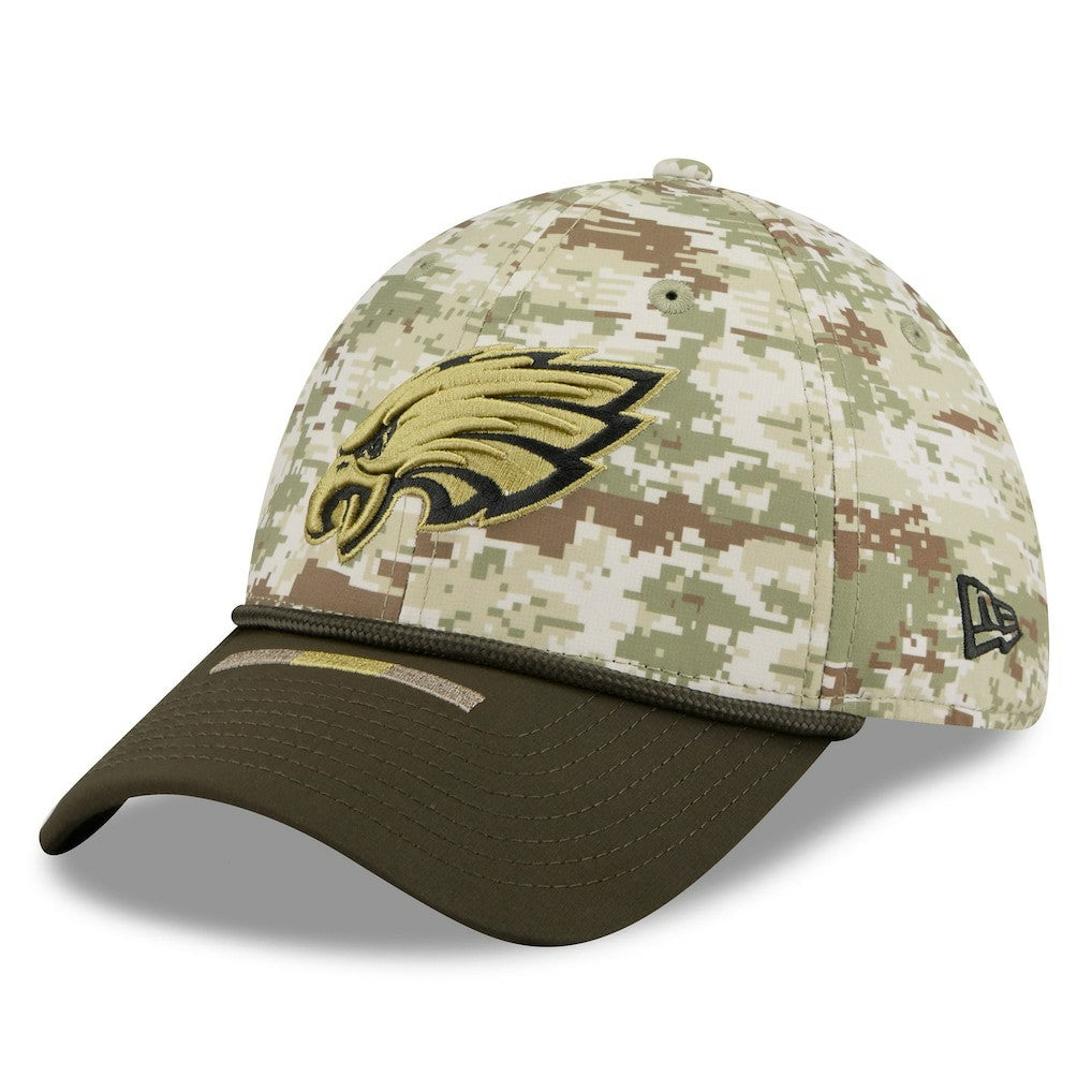 Philadelphia Eagles New Era 2025 Salute to Service 39THIRTY Flex Hat - Camo - NFL