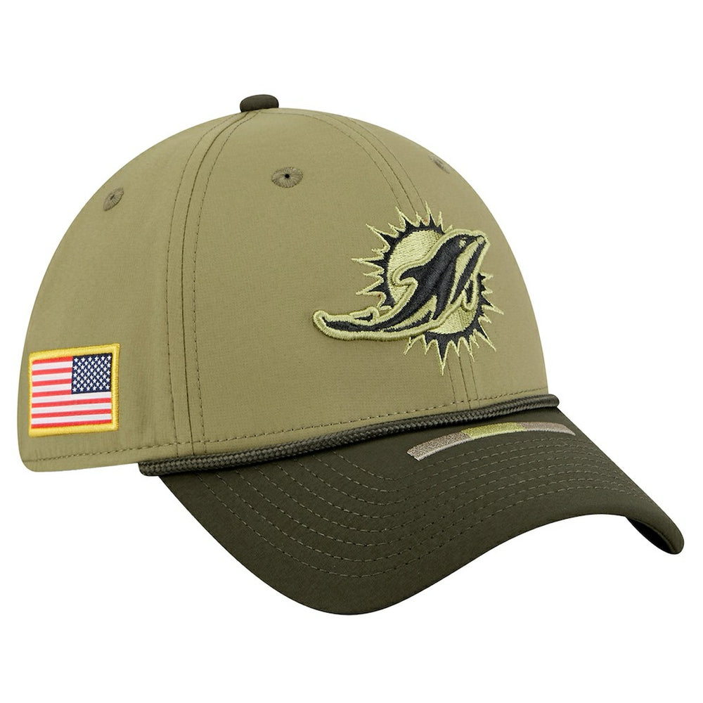Miami Dolphins New Era 2025 Salute to Service 39THIRTY Flex Hat - Green - NFL