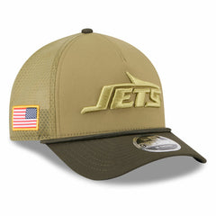New York Jets New Era 2025 Salute to Service 9FORTY A-Frame M-Crown Adjustable Hat - Green - NFL