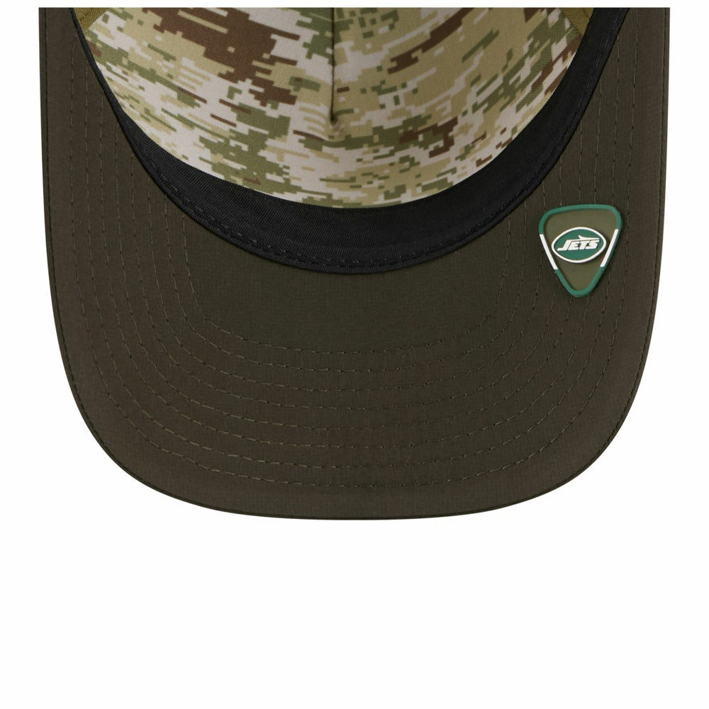 New York Jets New Era 2025 Salute to Service 9FORTY A-Frame M-Crown Adjustable Hat - Green - NFL