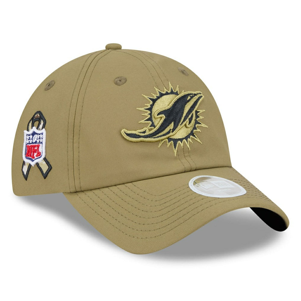 Miami Dolphins New Era Women's 2025 Salute to Service Pony Tail Adjustable Hat - Green - NFL
