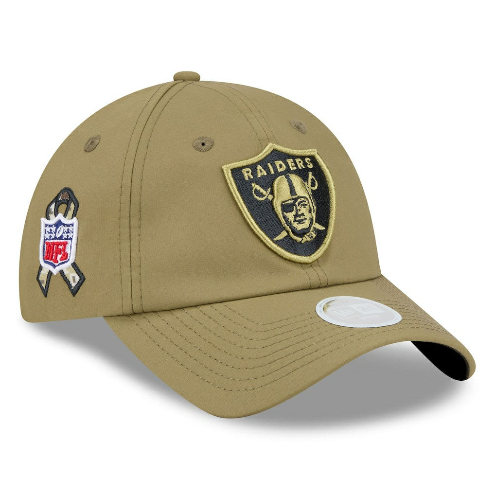 Las Vegas Raiders New Era Women's 2025 Salute to Service Pony Tail Adjustable Hat - Green - NFL