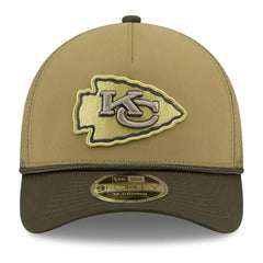 Kansas City Chiefs New Era Youth 2025 Salute to Service 9FORTY A-Frame Adjustable Hat - Green/Dark Green - NFL