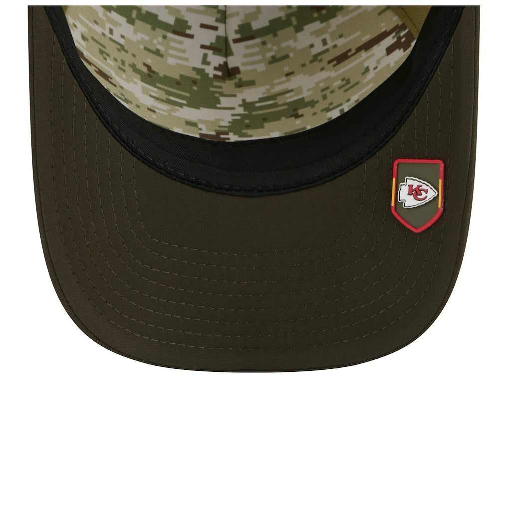 Kansas City Chiefs New Era Youth 2025 Salute to Service 9FORTY A-Frame Adjustable Hat - Green/Dark Green - NFL