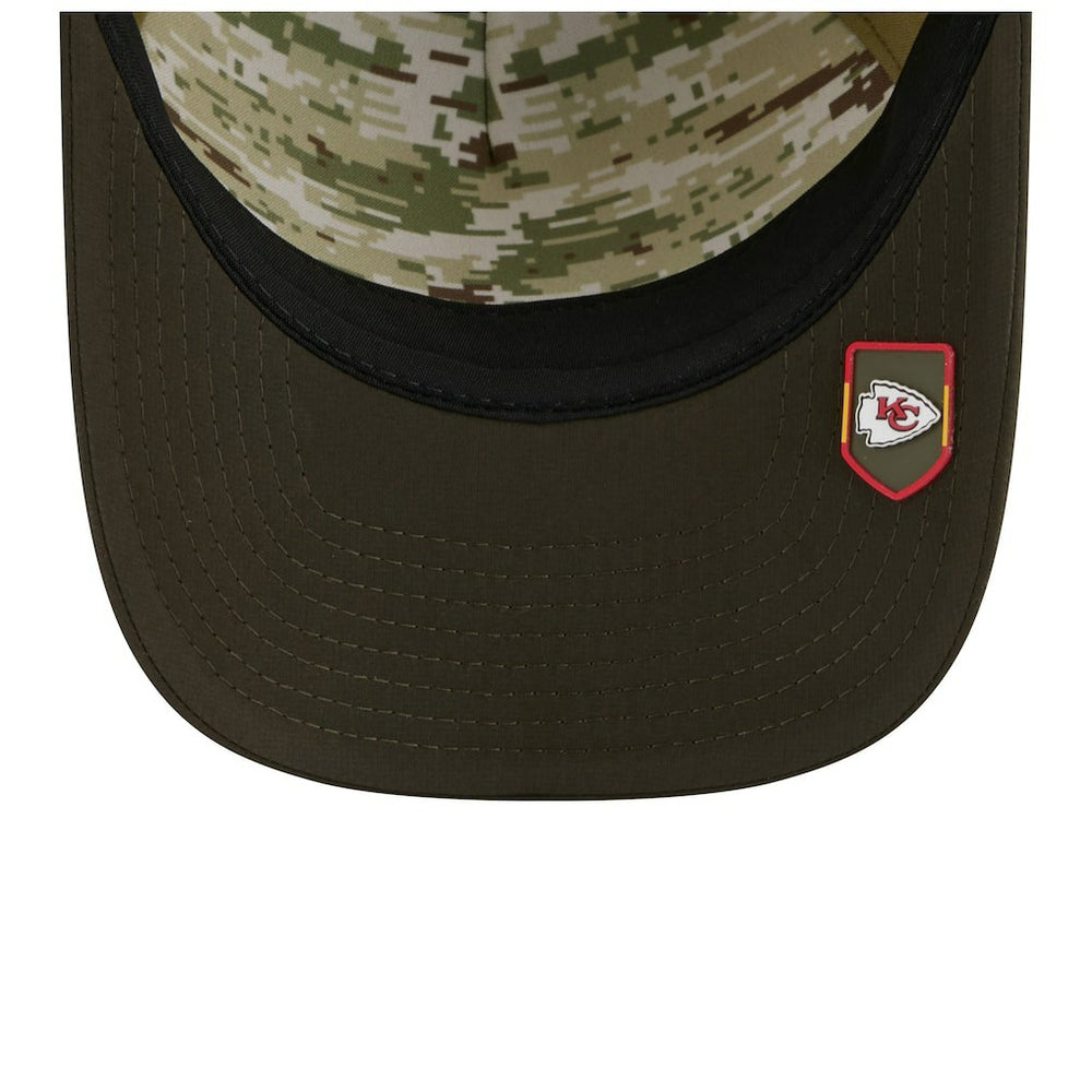 Kansas City Chiefs New Era Youth 2025 Salute to Service 9FORTY A-Frame Adjustable Hat - Green/Dark Green - NFL
