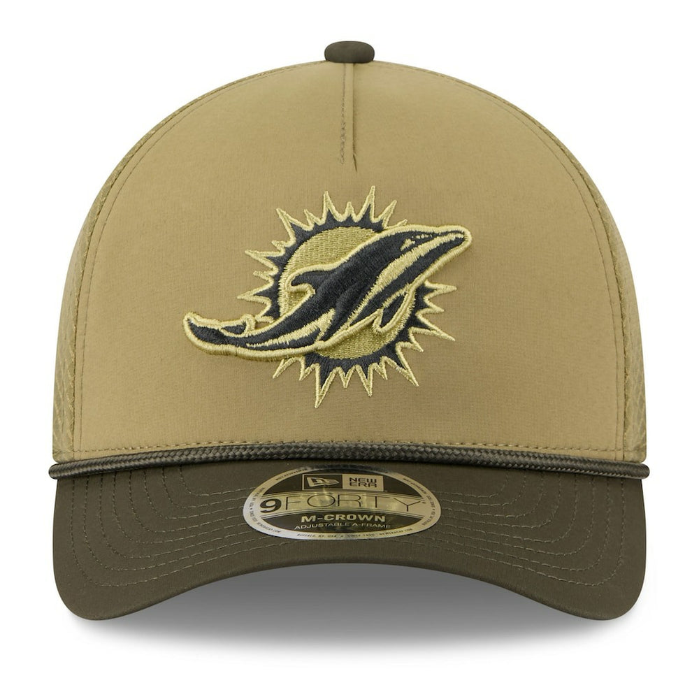 Miami Dolphins New Era Youth 2025 Salute to Service 9FORTY A-Frame Adjustable Hat - Green/Dark Green - NFL