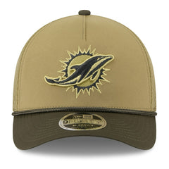 Miami Dolphins New Era Youth 2025 Salute to Service 9FORTY A-Frame Adjustable Hat - Green/Dark Green - NFL