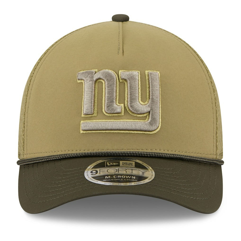 New York Giants New Era Youth 2025 Salute to Service 9FORTY A-Frame Adjustable Hat - Green/Dark Green - NFL
