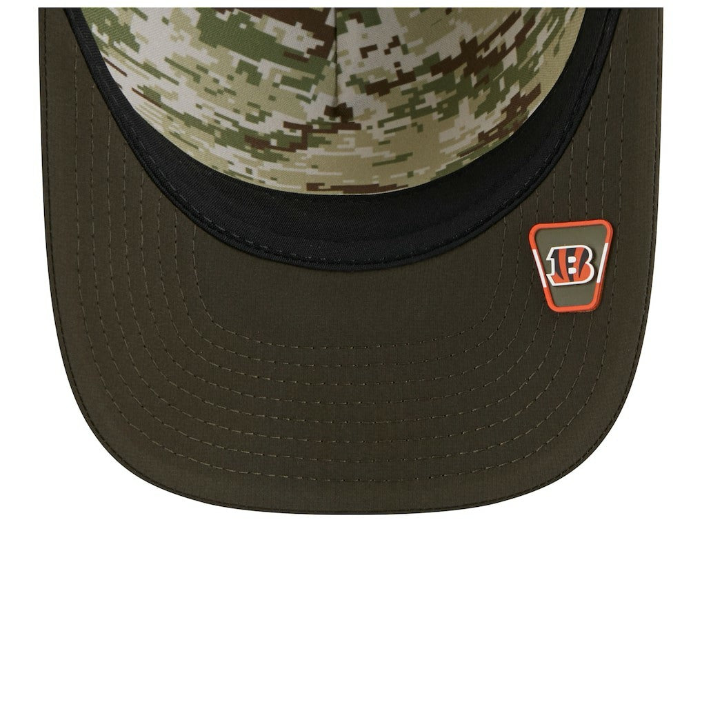 Cincinnati Bengals New Era Youth 2025 Salute to Service 9FORTY A-Frame Adjustable Hat - Green/Dark Green - NFL
