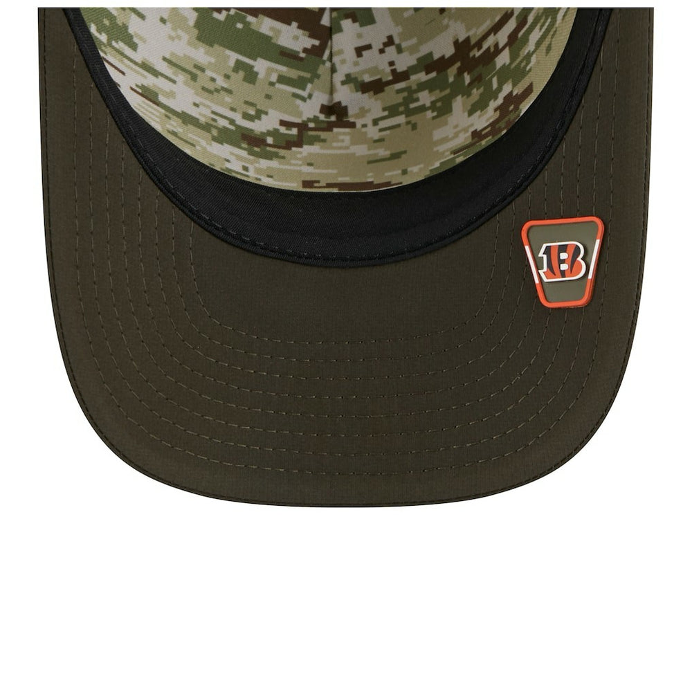 Cincinnati Bengals New Era Youth 2025 Salute to Service 9FORTY A-Frame Adjustable Hat - Green/Dark Green - NFL