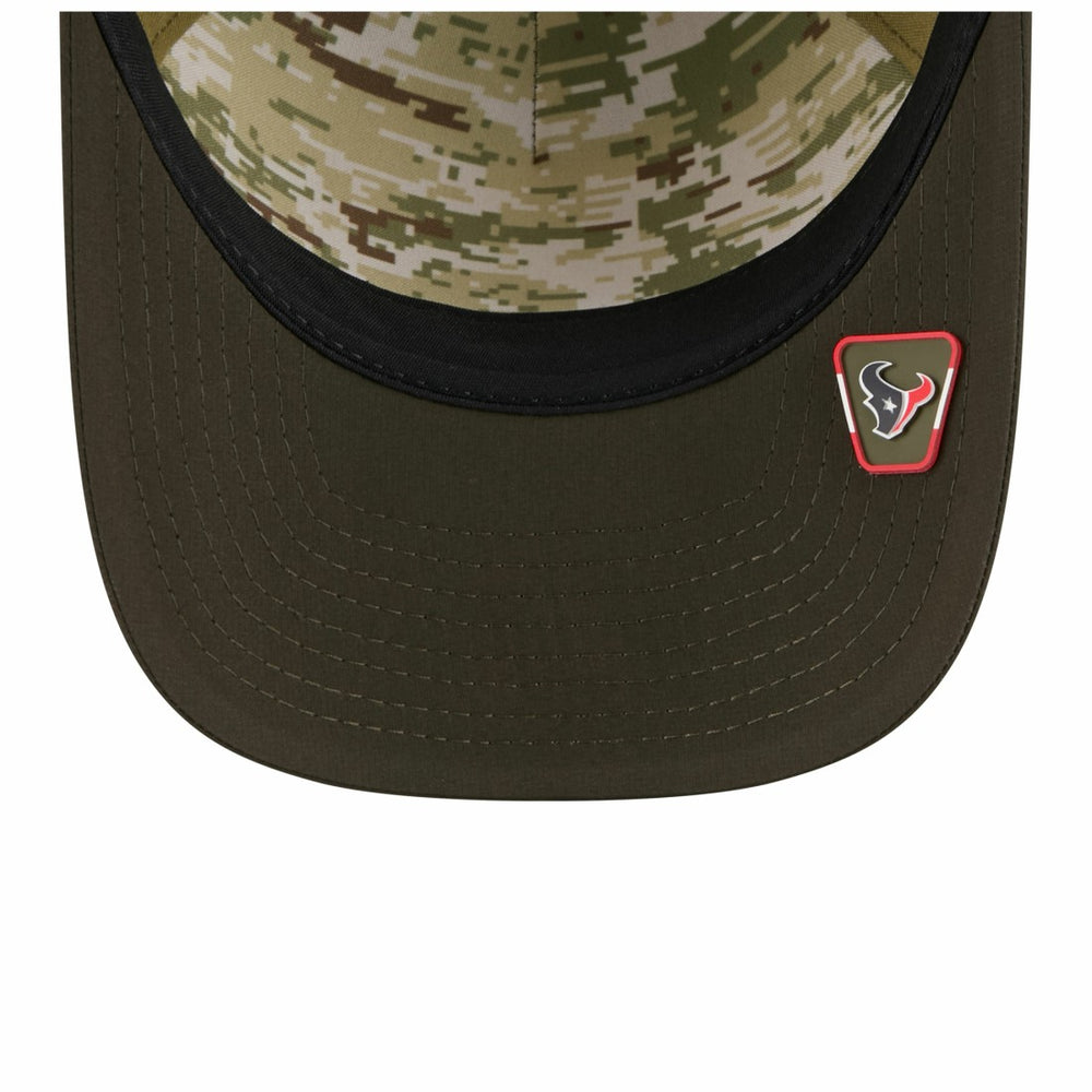Houston Texans New Era Youth 2025 Salute to Service 9FORTY A-Frame Adjustable Hat - Green/Dark Green - NFL