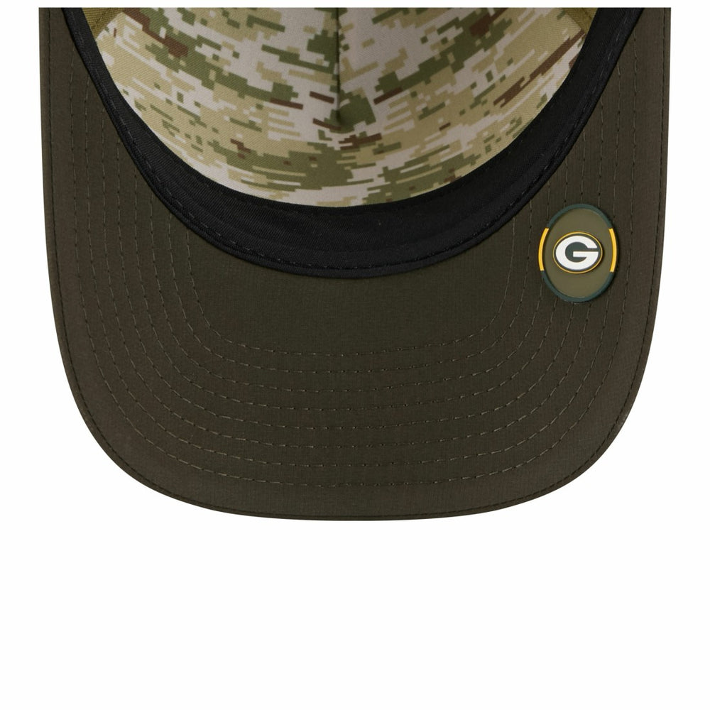 Green Bay Packers New Era Youth 2025 Salute to Service 9FORTY A-Frame Adjustable Hat - Green/Dark Green - NFL