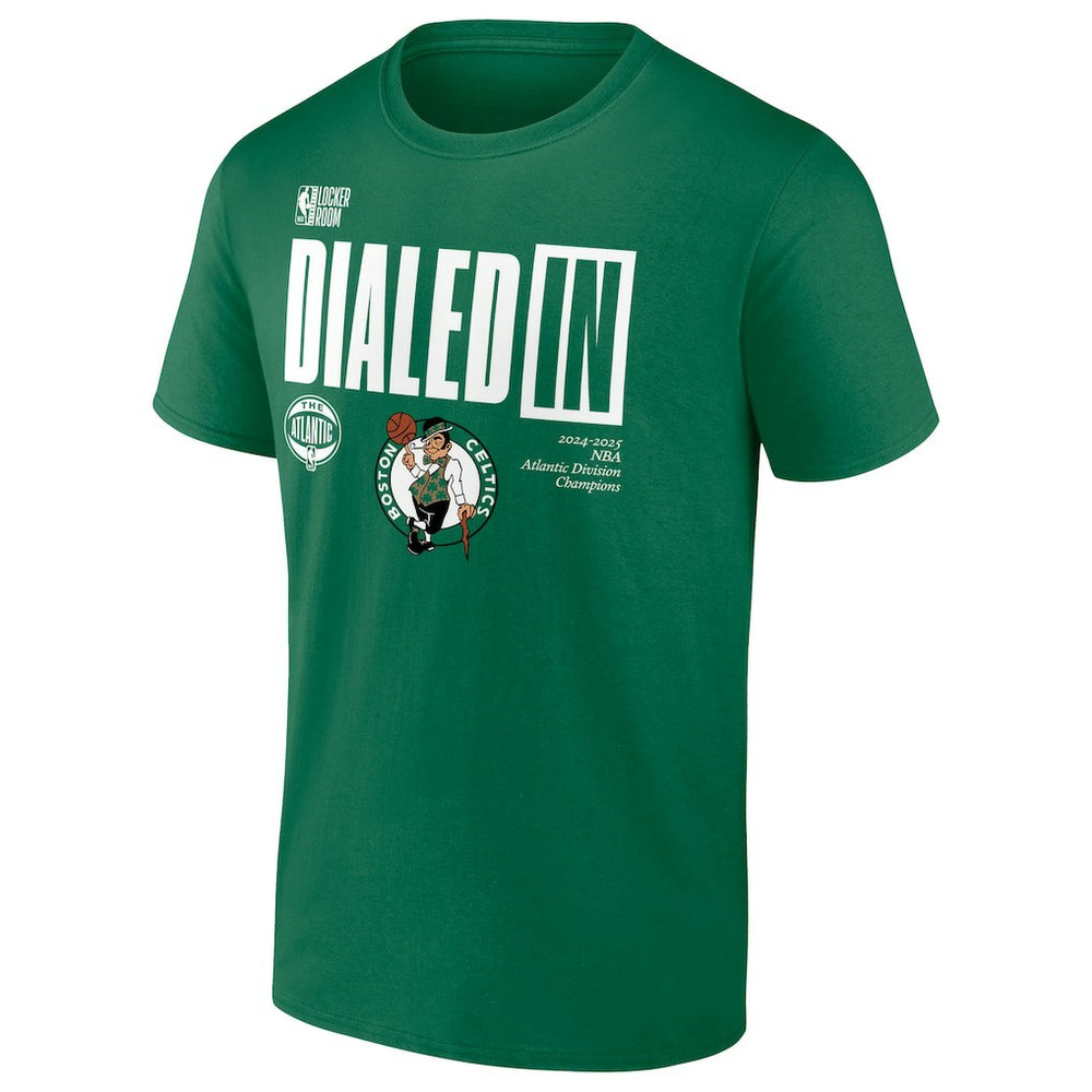 Fanatics Boston Celtics 2025 Atlantic Division Champions Locker Room T-Shirt Kelly Green