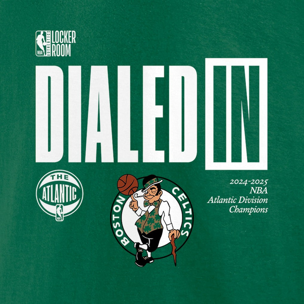 Fanatics Boston Celtics 2025 Atlantic Division Champions Locker Room T-Shirt Kelly Green