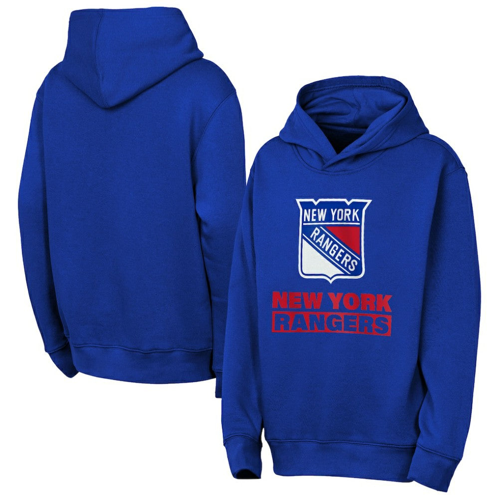 New York Rangers Outerstuff Youth Back to Basics Hoodie - Blue | NHL Lifestyle