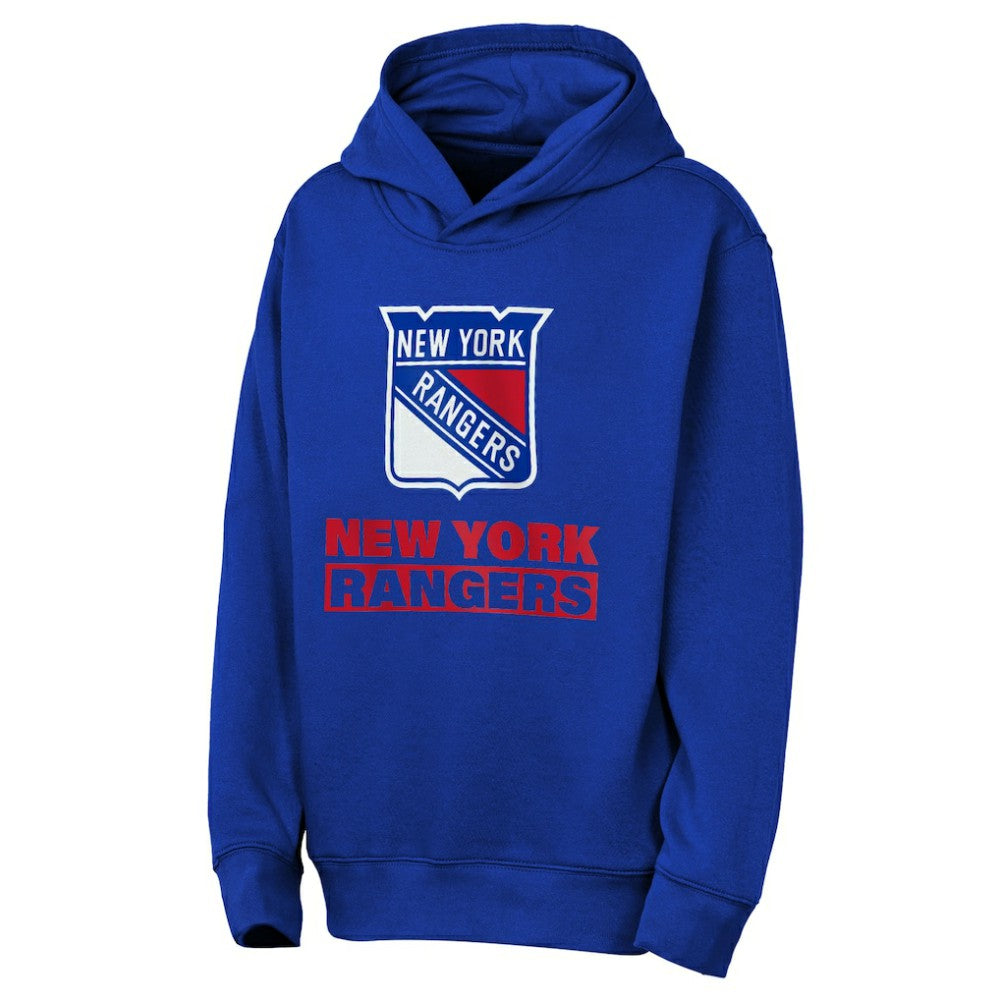 New York Rangers Outerstuff Youth Back to Basics Hoodie - Blue | NHL Lifestyle