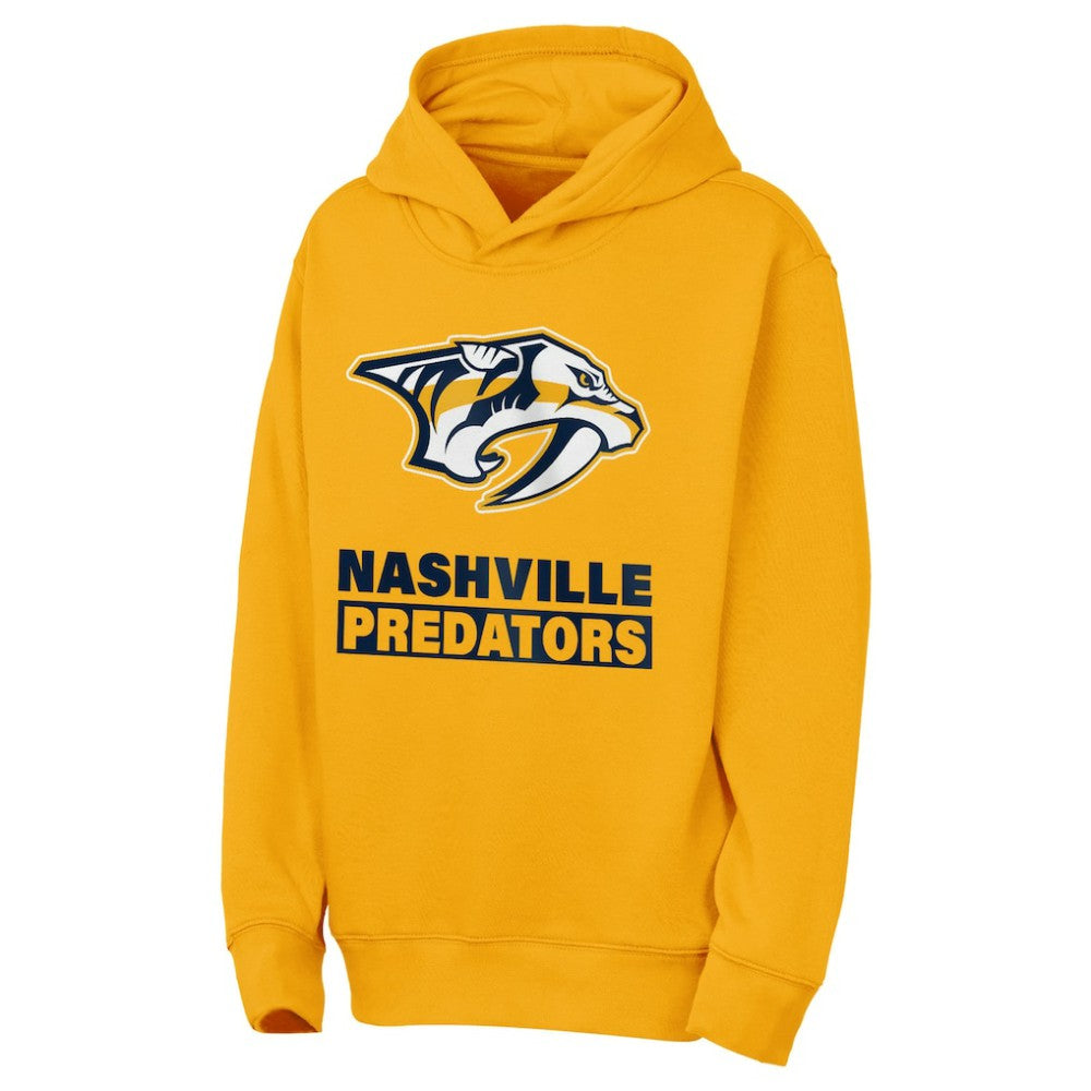 Nashville Predators Outerstuff Youth Back to Basics Hoodie - Gold | NHL Clearance