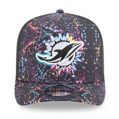 Miami Dolphins New Era 2025 NFL Crucial Catch A-Frame 9FIFTY Snapback Hat - Black - NFL
