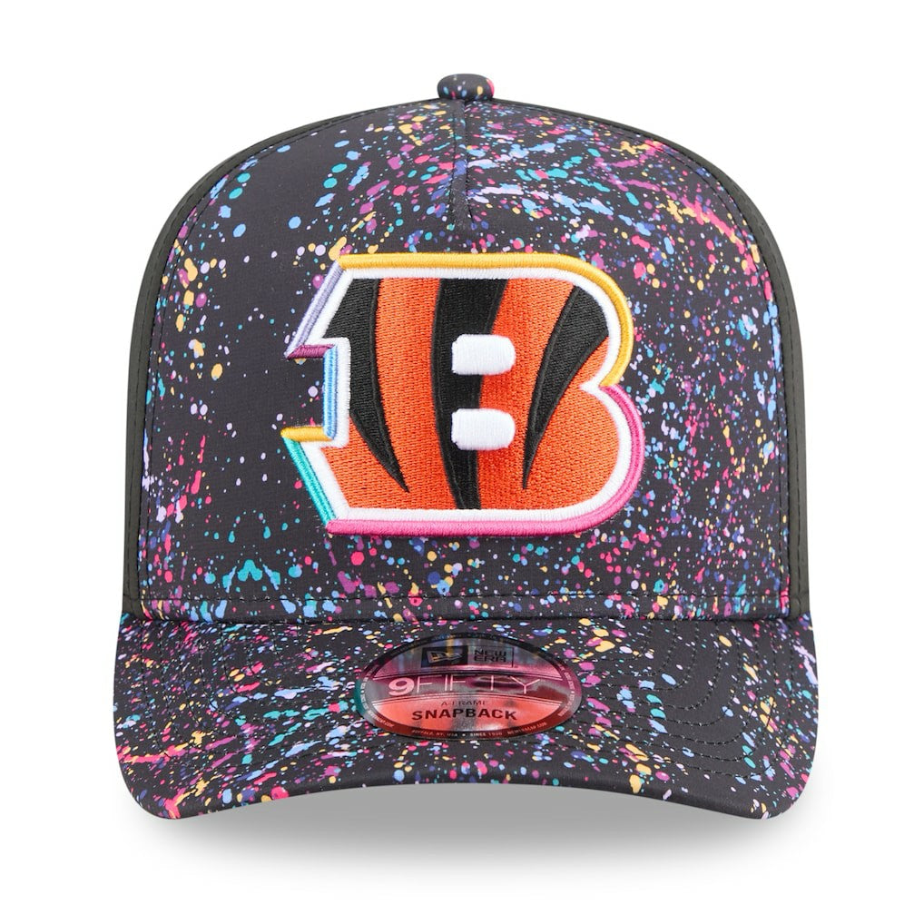 Cincinnati Bengals New Era 2025 NFL Crucial Catch A-Frame 9FIFTY Snapback Hat - Black - NFL