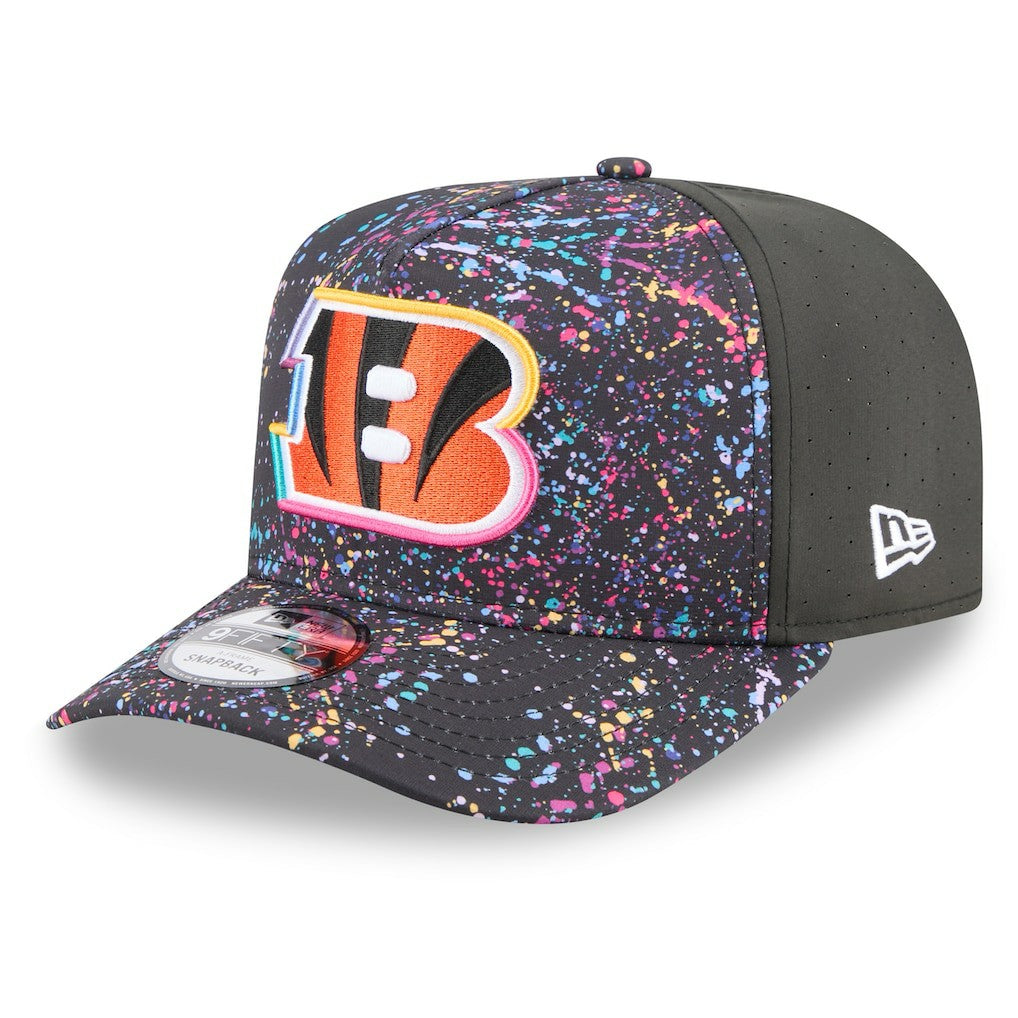 Cincinnati Bengals New Era 2025 NFL Crucial Catch A-Frame 9FIFTY Snapback Hat - Black - NFL