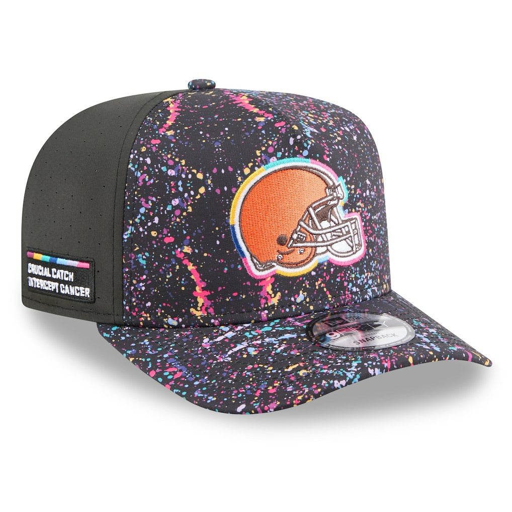 Cleveland Browns New Era 2025 NFL Crucial Catch A-Frame 9FIFTY Snapback Hat - Black - NFL