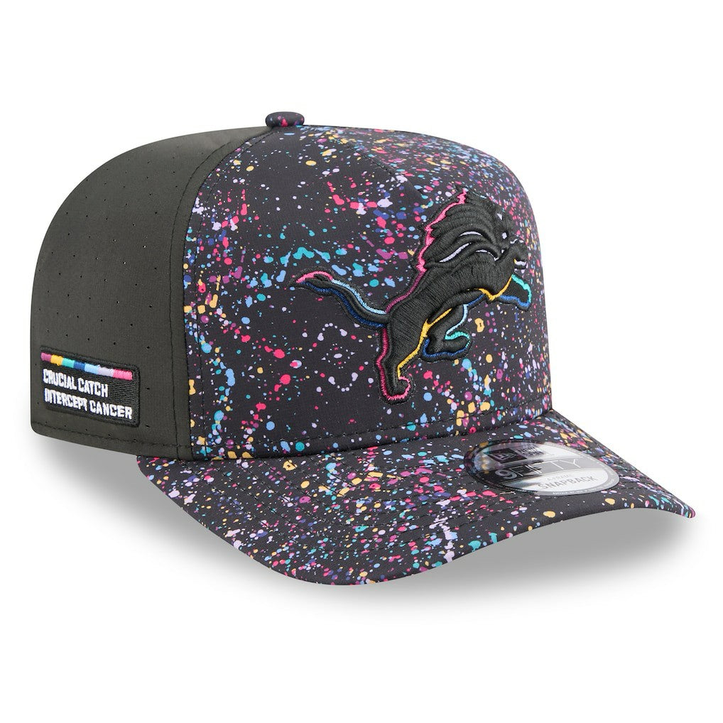 Detroit Lions New Era 2025 NFL Crucial Catch A-Frame 9FIFTY Snapback Hat - Black - NFL