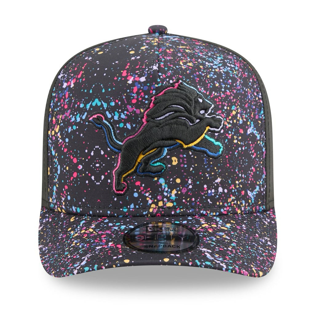 Detroit Lions New Era 2025 NFL Crucial Catch A-Frame 9FIFTY Snapback Hat - Black - NFL