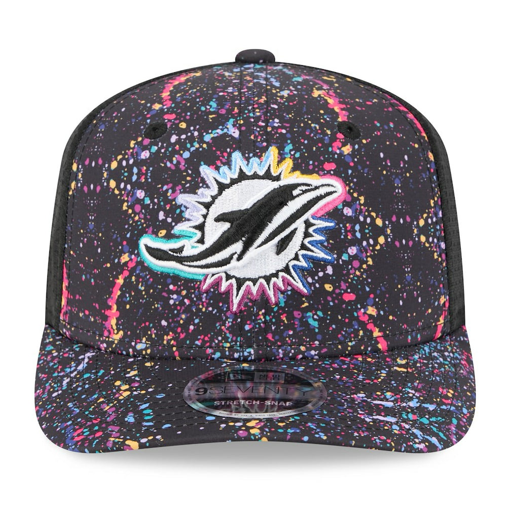 Miami Dolphins New Era 2025 NFL Crucial Catch 9SEVENTY Adjustable Hat - Black - NFL